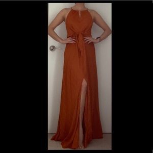 NWT H&M Burnt Orange Maxi Dress size 2 XS